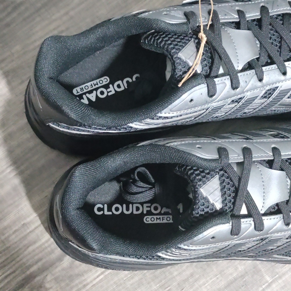 Adidas Sneakers‎ Mens 11 TECHNOCHAOS 2000 Black Iron Metallic Trainers NIB - Picture 9 of 11